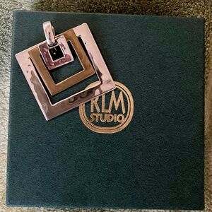 Robert Lee Morris RLM Vintage SS Signed 3 Square Enhancer Pendant w/box & Pouch!